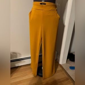 Boom boom jeans, mustard/gold stretchy polyester pants, XL